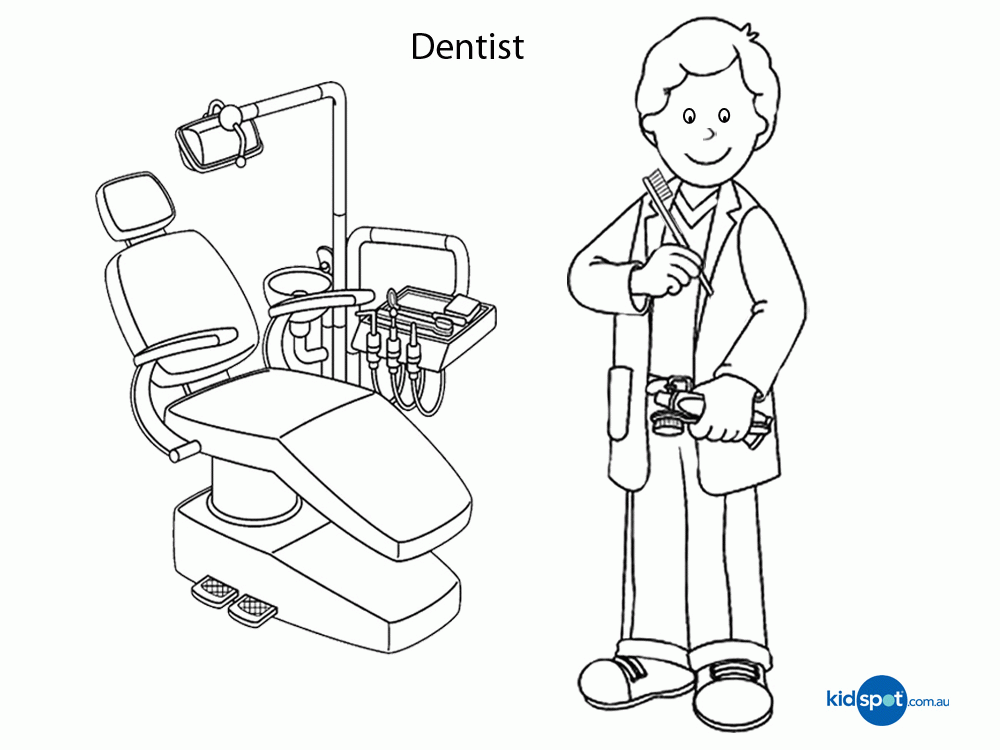 Plansa de colorat cu Dentist 30 24